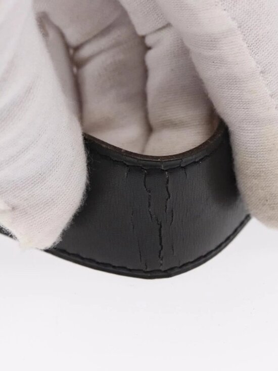 HERMES Belt Leather Black Gold main image 5